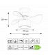Ventilador Fly APP DC 20W 2400Lm 3 Aspas Blanco CCT