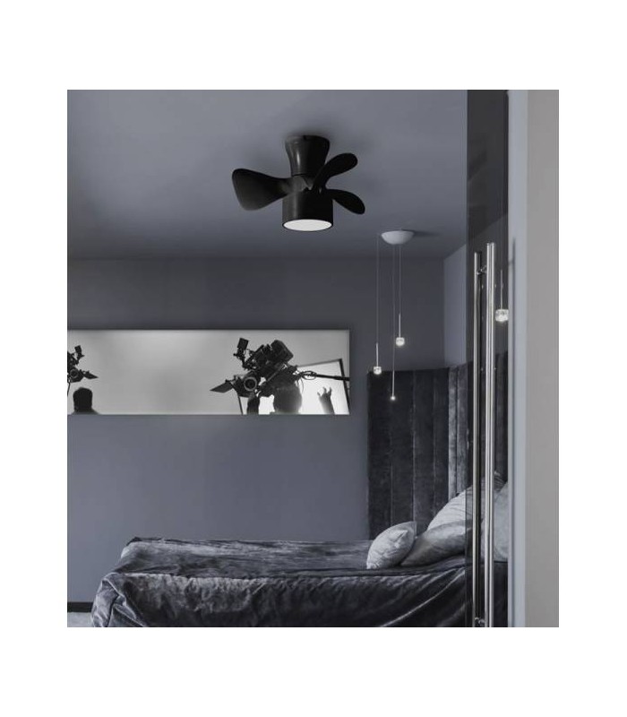 Ventilador Fly APP DC 20W 2400Lm 3 Aspas Negro CCT