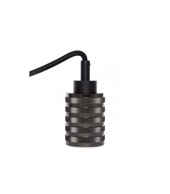 Pendel 2M - Cable Negro - Portalámparas E27 Negro - Rosetón Negro