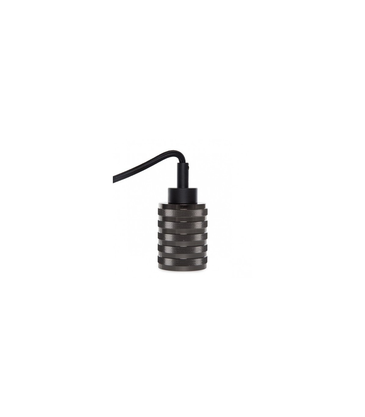 Pendel 2M - Cable Negro - Portalámparas E27 Negro - Rosetón Negro