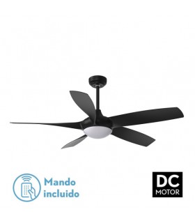Ventilador Galleo Blanco DC 24W 2400Lm 5 Aspas Negro CCT