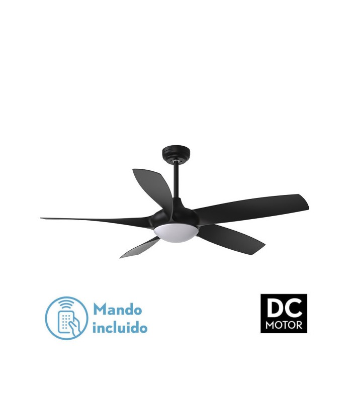 Ventilador Galleo Blanco DC 24W 2400Lm 5 Aspas Negro CCT