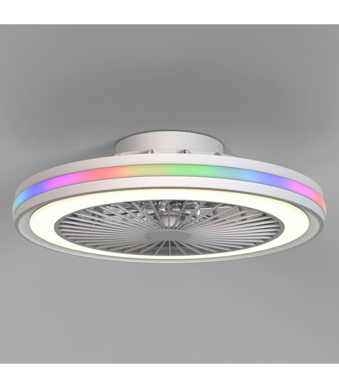 Ventilador Gamer 46D Blanco DC 40W 4200Lm 6 Aspas RGB+CCT