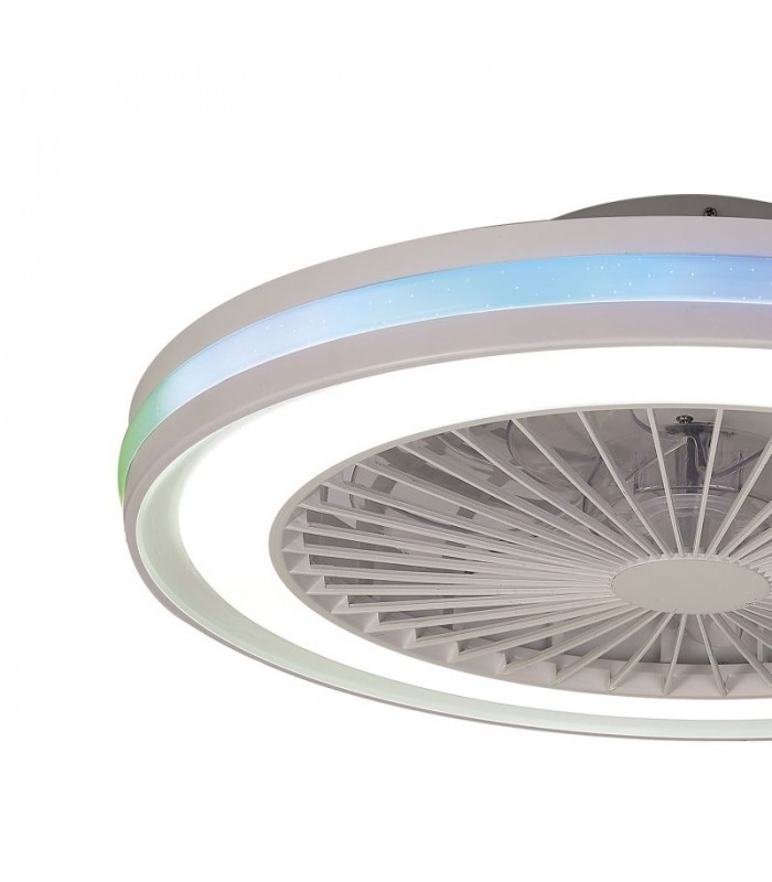 Ventilador Gamer 46D Blanco DC 40W 4200Lm 6 Aspas RGB+CCT