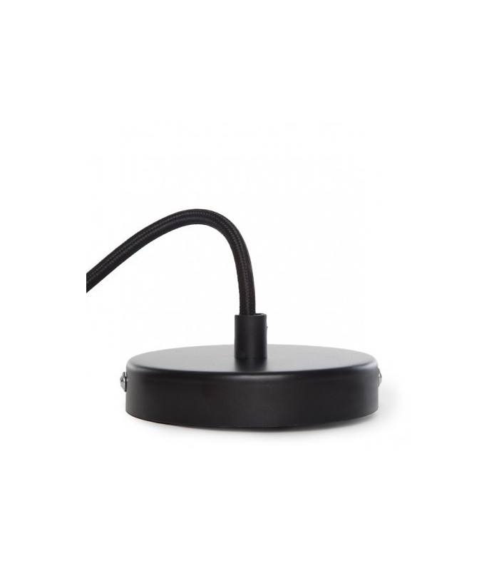 Pendel 2M - Cable Negro - Portalámparas E27 Negro - Rosetón Negro