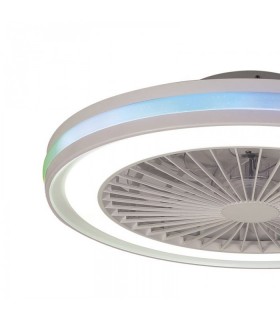 Ventilador Gamer 56D Blanco DC 60W 6700Lm 6 Aspas RGB+CCT