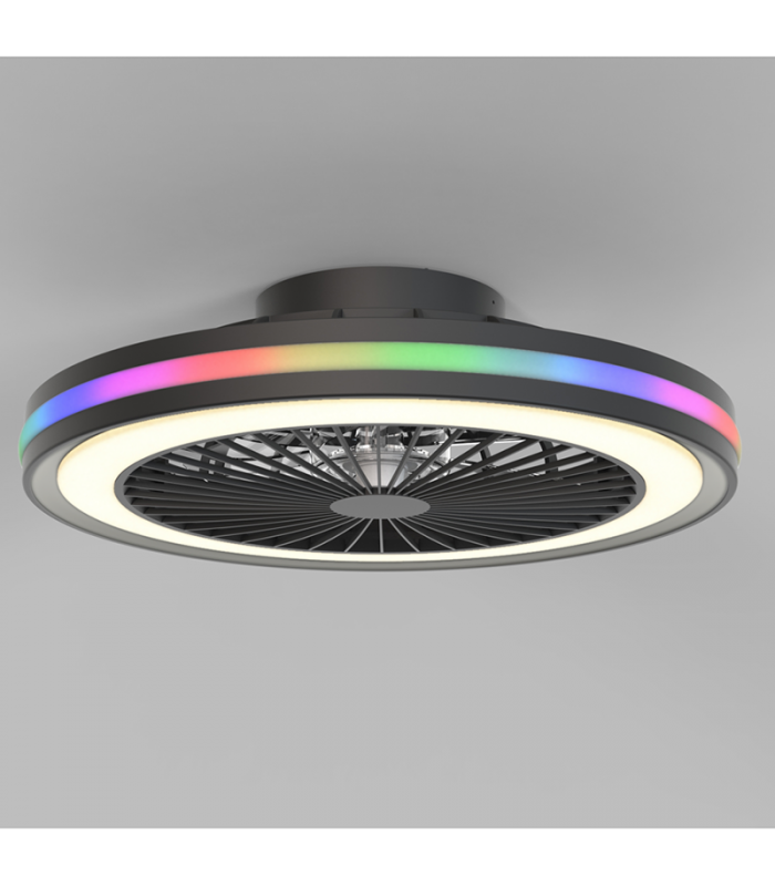 Ventilador Gamer 46D Negro DC 40W 4200Lm 6 Aspas RGB+CCT