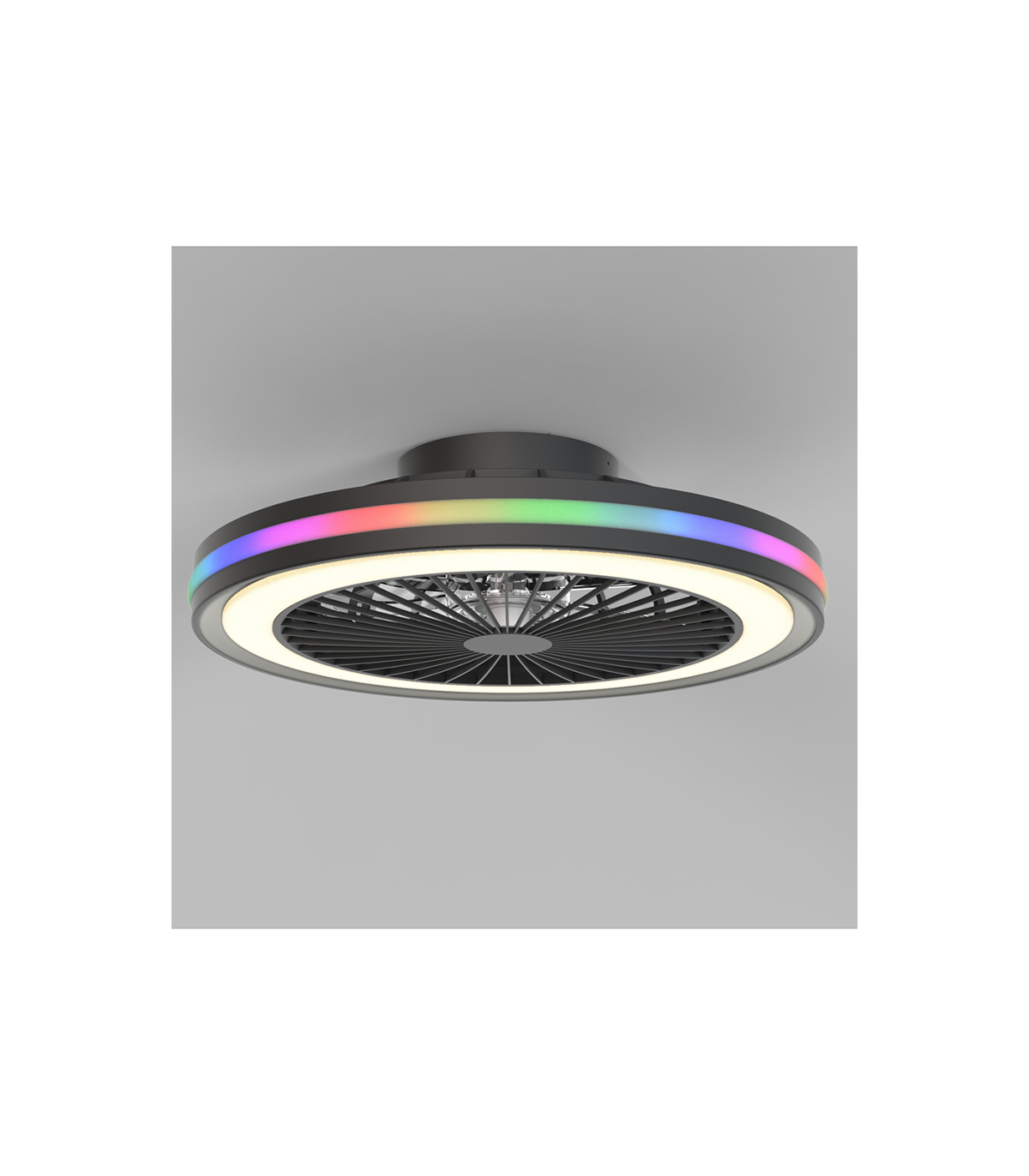 Ventilador Gamer 46D Negro DC 40W 4200Lm 6 Aspas RGB+CCT