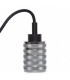 Pendel 2M - Cable Negro - Portalámparas E27 Plateado - Rosetón Negro