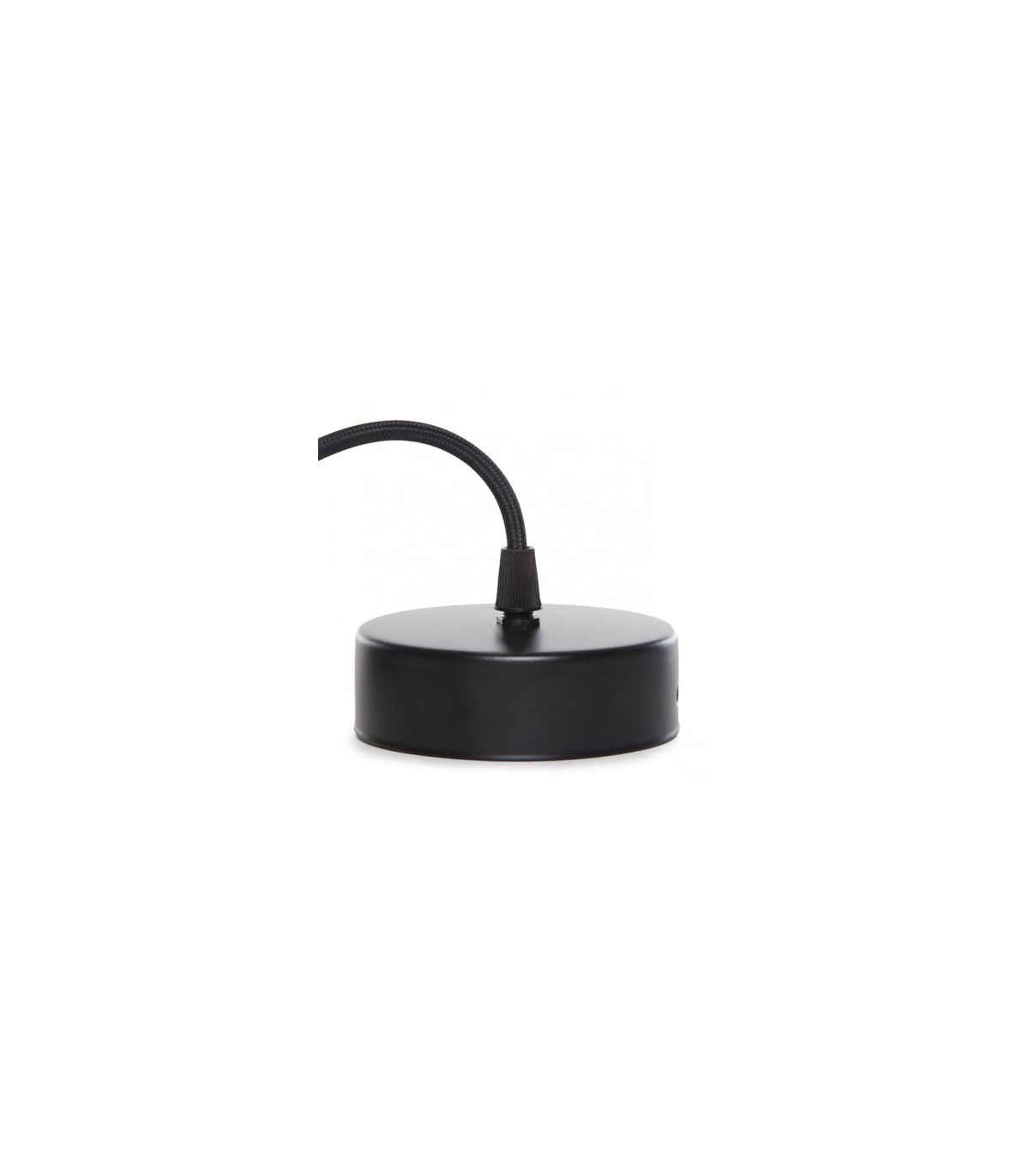 Pendel 2M - Cable Negro - Portalámparas E27 Plateado - Rosetón Negro