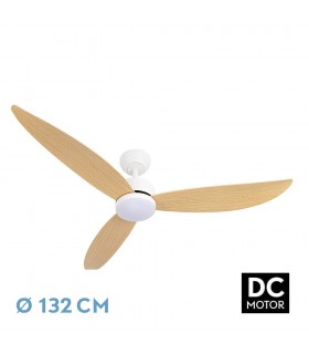 Ventilador de Techo GENIL Blanco DC 24W 2424Lm 3 Aspas Blanco/Haya CCT