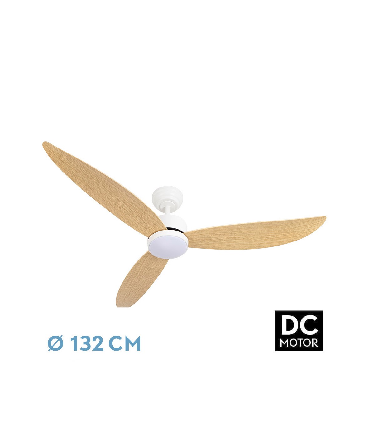 Ventilador de Techo GENIL Blanco DC 24W 2424Lm 3 Aspas Blanco/Haya CCT