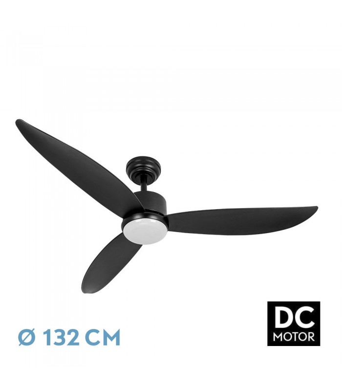 Ventilador de Techo GENIL Blanco DC 24W 2424Lm 3 Aspas Negro CCT