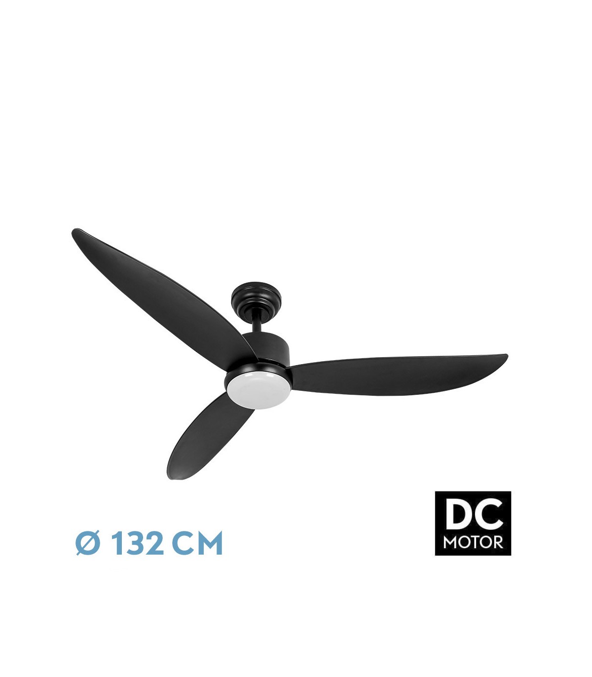 Ventilador de Techo GENIL Blanco DC 24W 2424Lm 3 Aspas Negro CCT