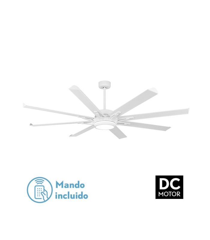 Ventilador de Techo GRADO Blanco DC 30+15W 3250+1625Lm 8 Aspas Blanco CCT