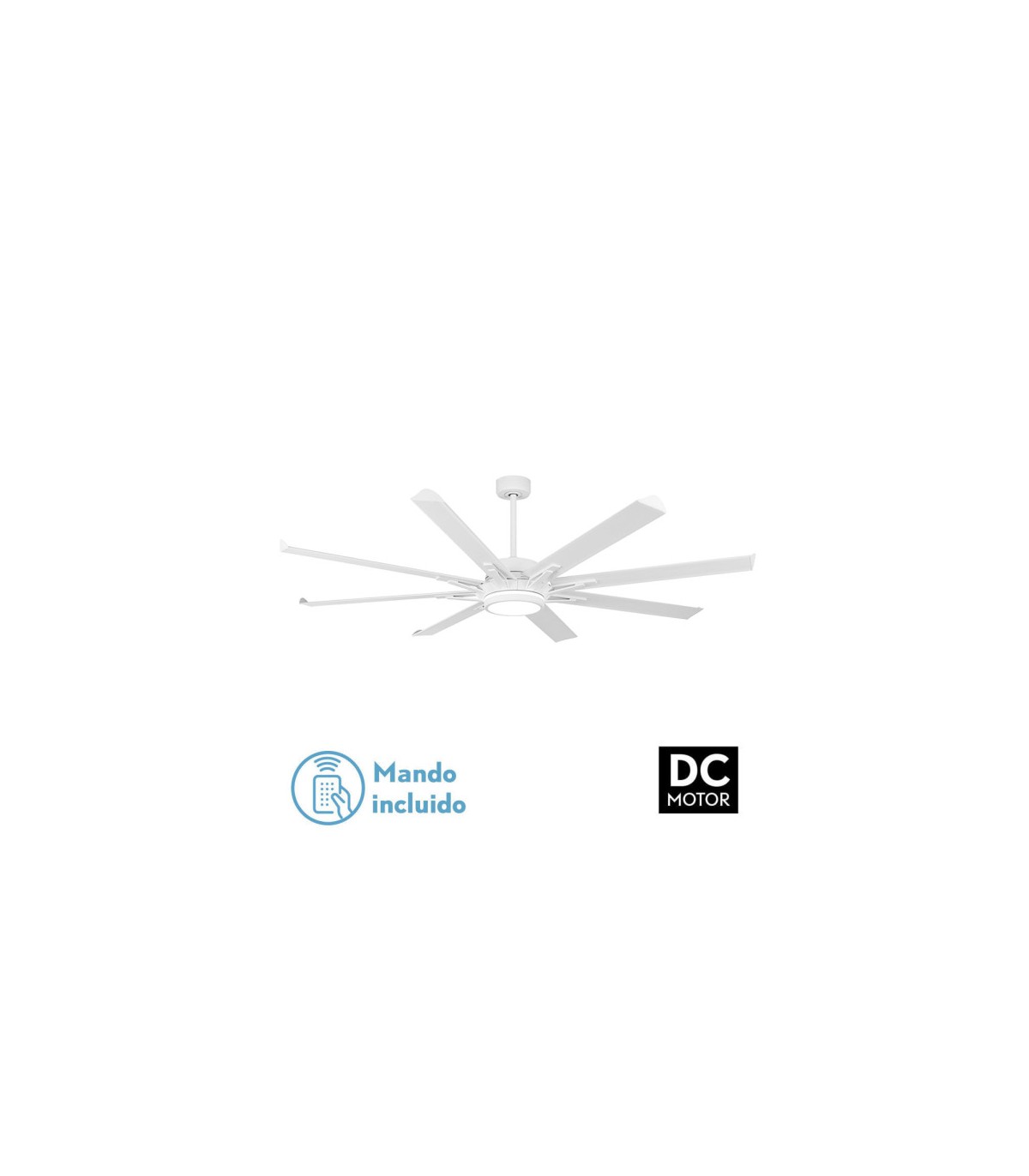 Ventilador de Techo GRADO Blanco DC 30+15W 3250+1625Lm 8 Aspas Blanco CCT