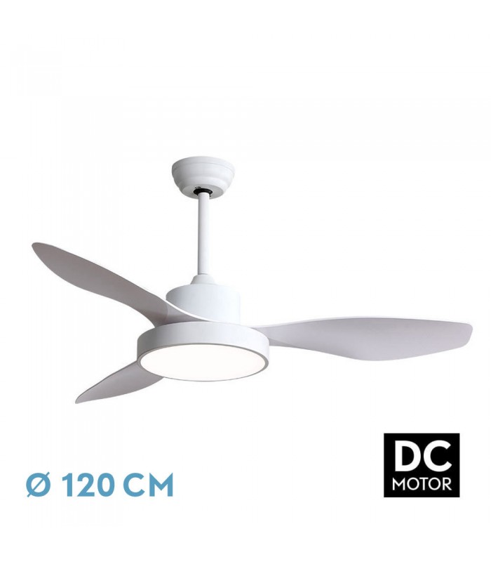 Ventilador Led Hayate DC 48W 4080Lm 3 Aspas Blanco CCT