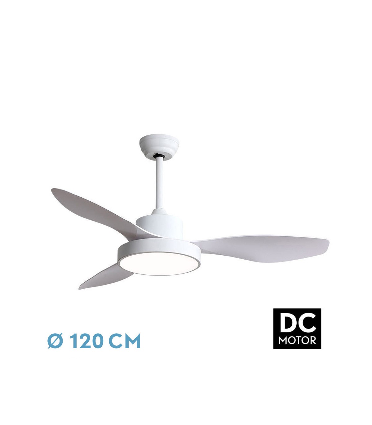 Ventilador Led Hayate DC 48W 4080Lm 3 Aspas Blanco CCT