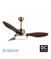 Ventilador Led Hayate DC 48W 4080Lm 3 Aspas Cuero/Roble CCT