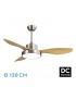 Ventilador Led Hayate DC 48W 4080Lm 3 Aspas Níquel/Haya CCT