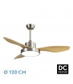 Ventilador Led Hayate DC 48W 4080Lm 3 Aspas Níquel/Haya CCT