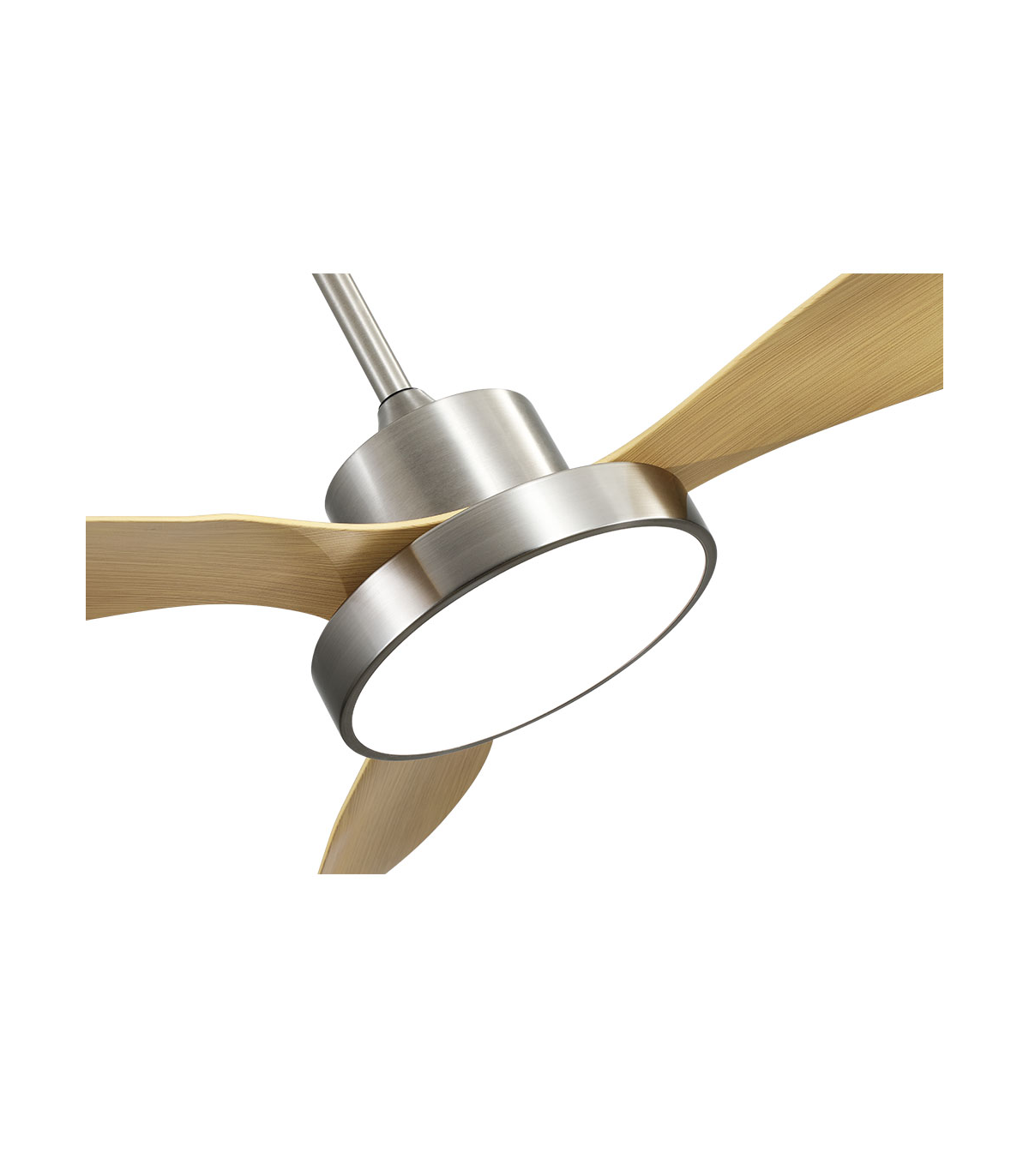 Ventilador Led Hayate DC 48W 4080Lm 3 Aspas Níquel/Haya CCT