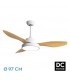 Ventilador Led Hayate XS DC 24W 2650Lm 3 Aspas Blanco/Haya CCT