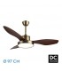 Ventilador Led Hayate XS DC 24W 2650Lm 3 Aspas Cuero/Roble CCT