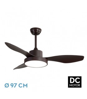 Ventilador Led Hayate XS DC 24W 2650Lm 3 Aspas Marrón CCT