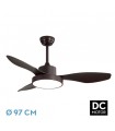 Ventilador Led Hayate XS DC 24W 2650Lm 3 Aspas Marrón CCT