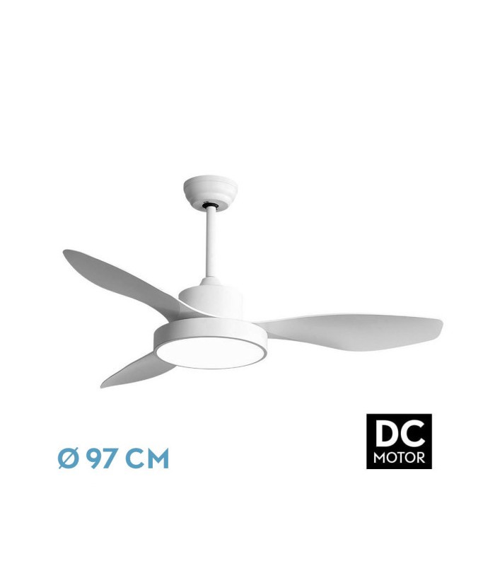 Ventilador Led Hayate XS DC 24W 2650Lm 3 Aspas Blanco CCT