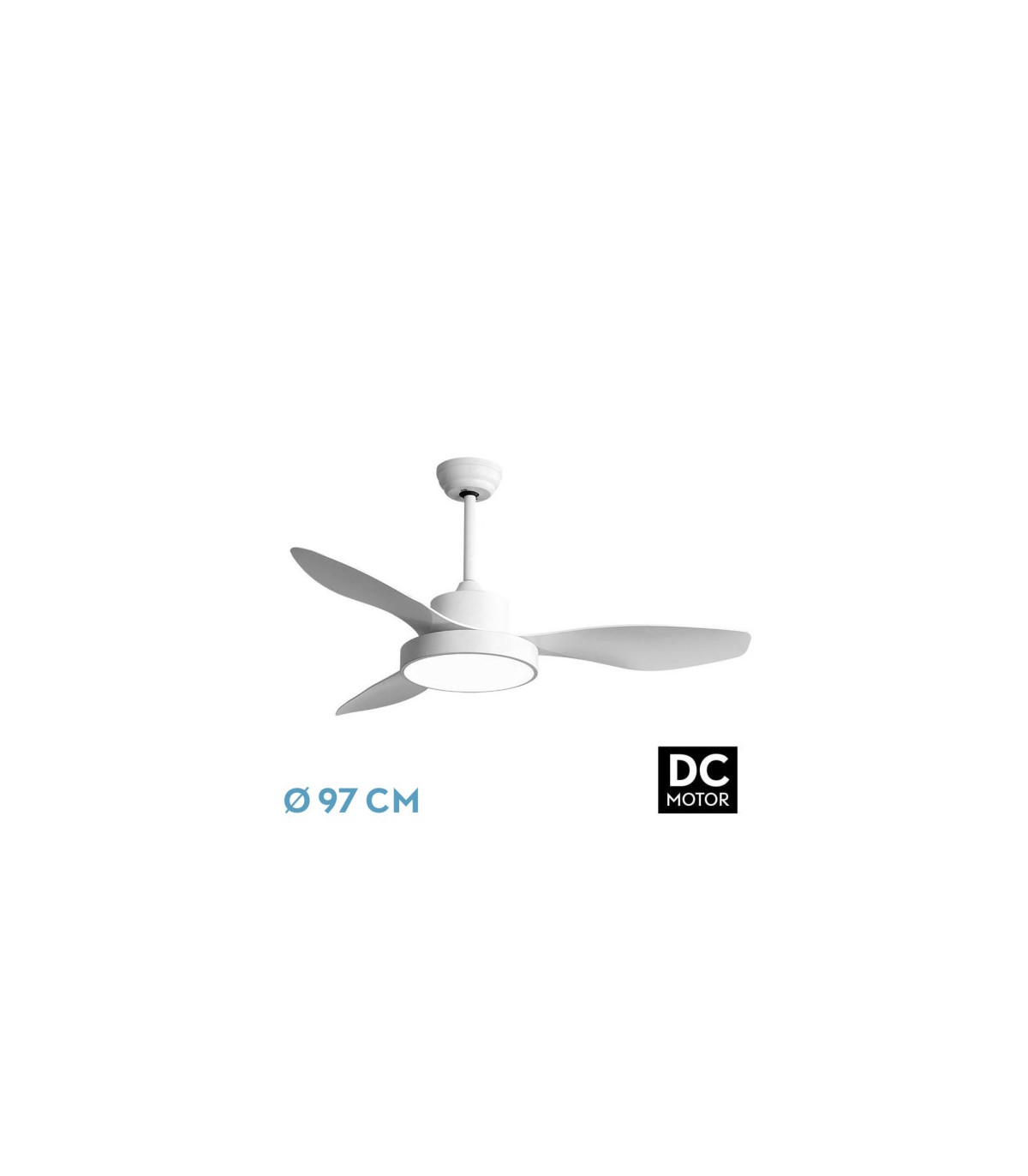 Ventilador Led Hayate XS DC 24W 2650Lm 3 Aspas Blanco CCT