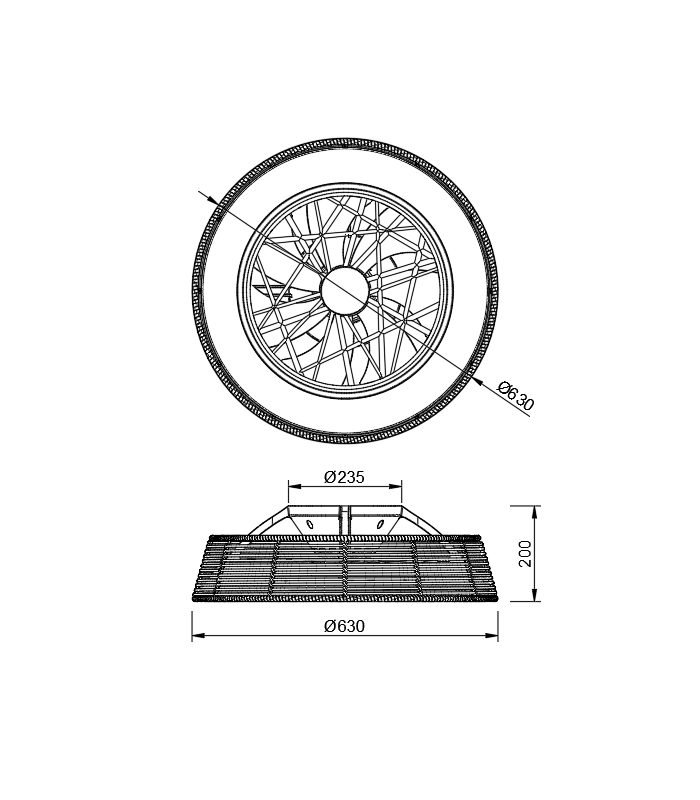 Ventilador de Techo Indonesia DC 70W 7700Lm Blanco/Ratán CCT