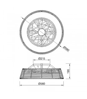 Ventilador de Techo Indonesia Mini DC 55W 6050Lm Blanco/Ratán CCT