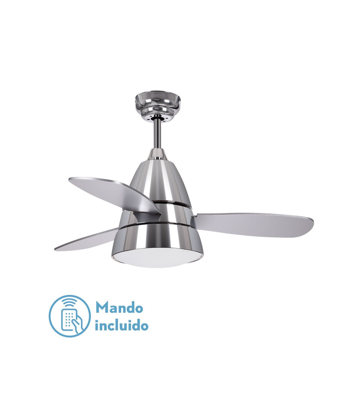Ventilador de Techo Iseran AC 2xE27 3 Aspas Cromo