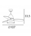Ventilador de Techo Iseran AC 2xE27 3 Aspas Cromo