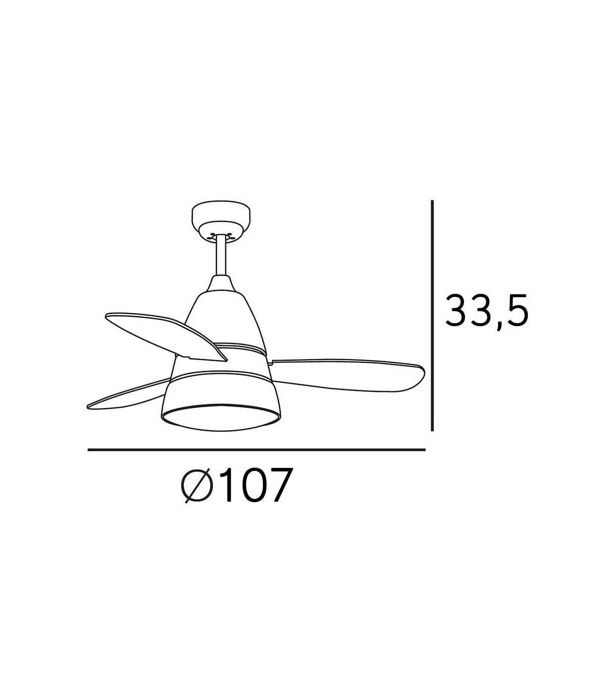 Ventilador de Techo Iseran AC 2xE27 3 Aspas Oro Francés