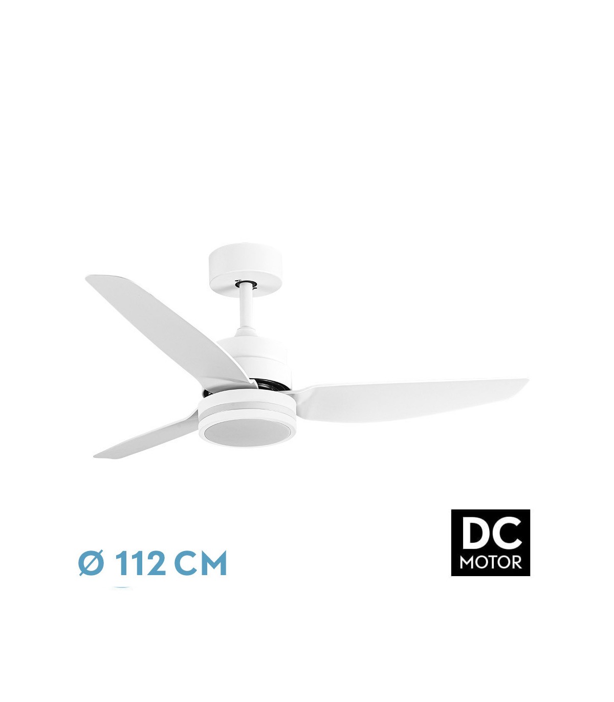 Ventilador de Techo JARAMA DC 20W 2350Lm 3 Aspas Blanco CCT