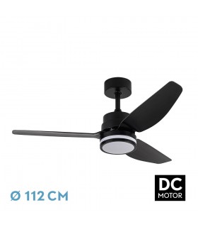 Ventilador de Techo JARAMA DC 20W 2350Lm 3 Aspas Negro CCT