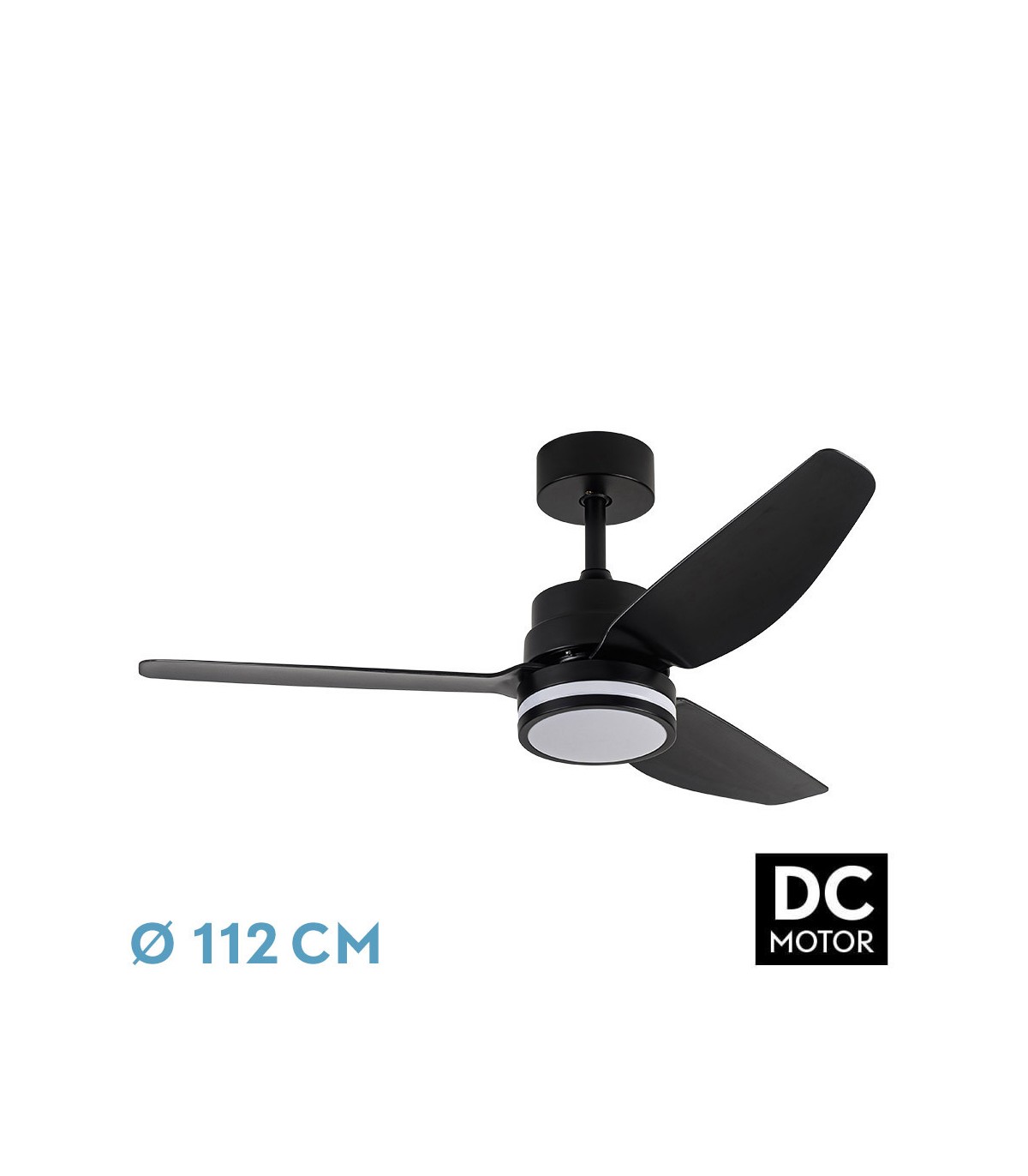 Ventilador de Techo JARAMA DC 20W 2350Lm 3 Aspas Negro CCT