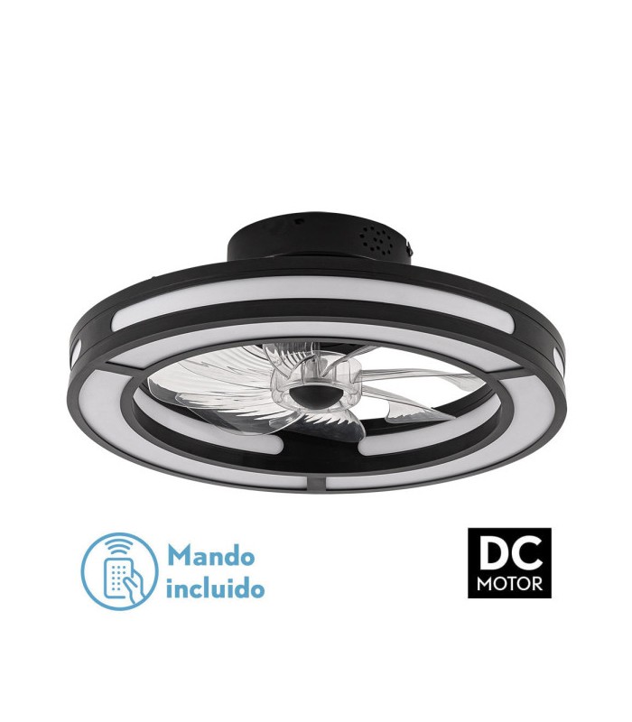 Ventilador Kastoria DC 58W 5900Lm 8 Aspas Negro CCT