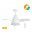 Ventilador Kidau Blanco AC 15W 1534Lm 3 Aspas CCT