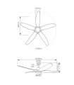 Ventilador Kilwa Blanco DC 18W 2087Lm 5 Aspas Haya CCT