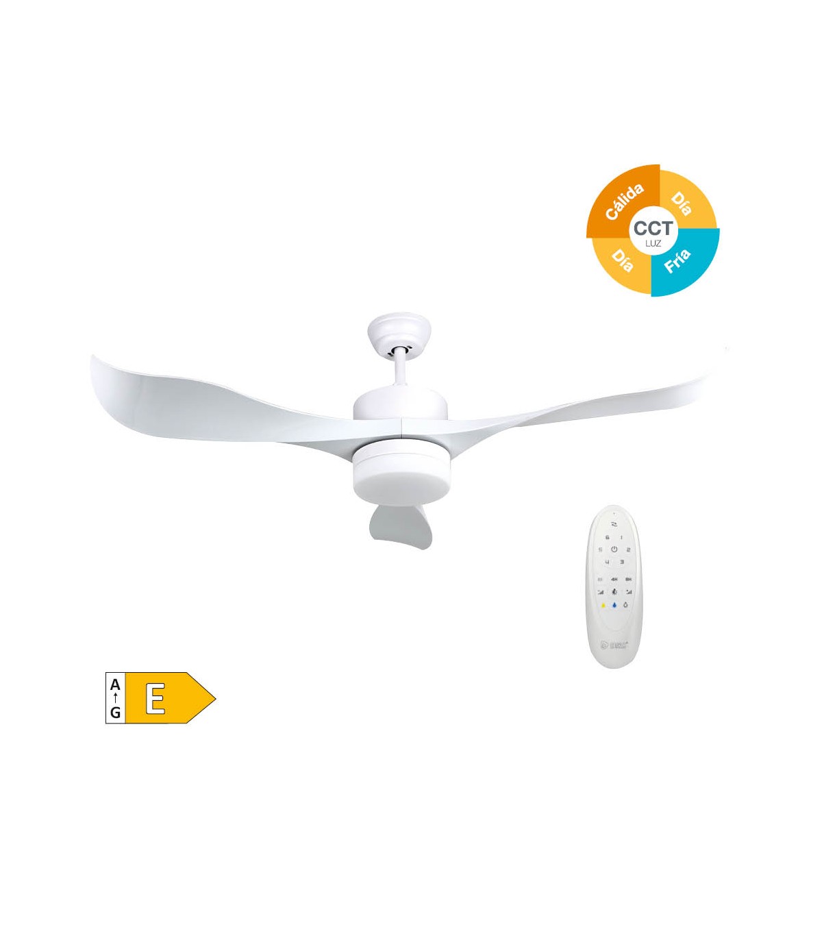 Ventilador Kota Blanco DC 15W 1534Lm 3 Aspas CCT