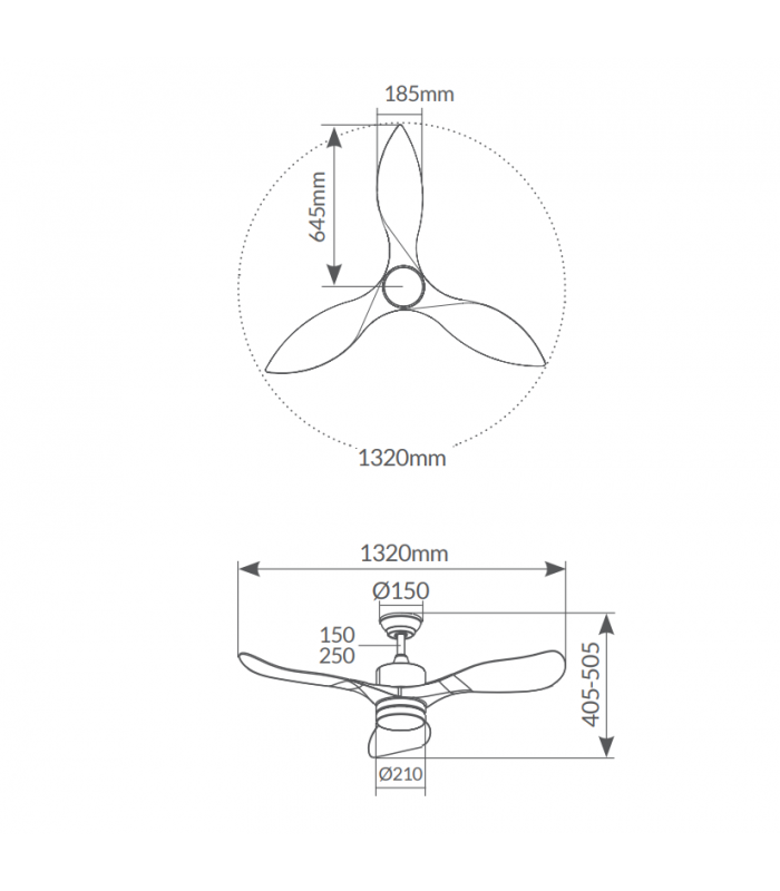 Ventilador Kota Blanco DC 15W 1534Lm 3 Aspas CCT