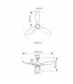 Ventilador Kota Blanco DC 15W 1534Lm 3 Aspas CCT