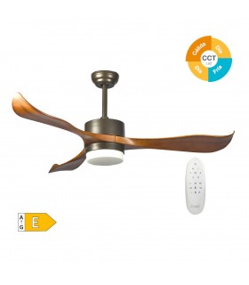 Ventilador Kota Café DC 15W 1534Lm 3 Aspas Roble CCT