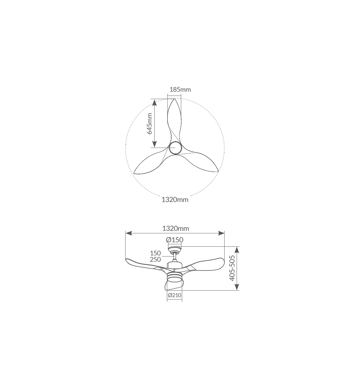 Ventilador Kota Café DC 15W 1534Lm 3 Aspas Roble CCT