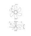 Ventilador de Techo LARDE DC Azul 6 Aspas Azul 2xE27