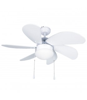 Ventilador de Techo LARDE DC Blanco 6 Aspas Blanco 2xE27